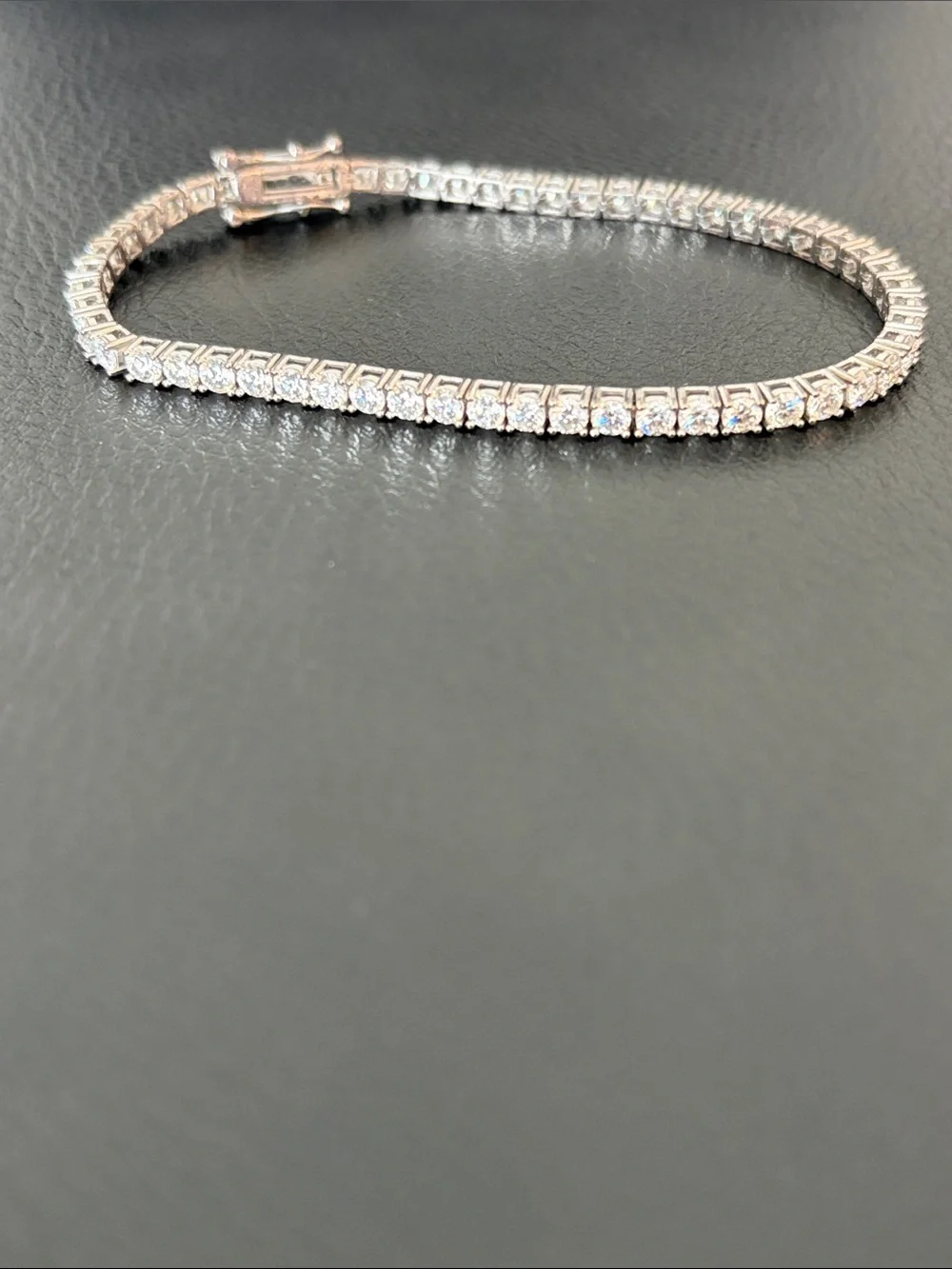 Elegant Silver Tennis Bracelet with Clear Stones